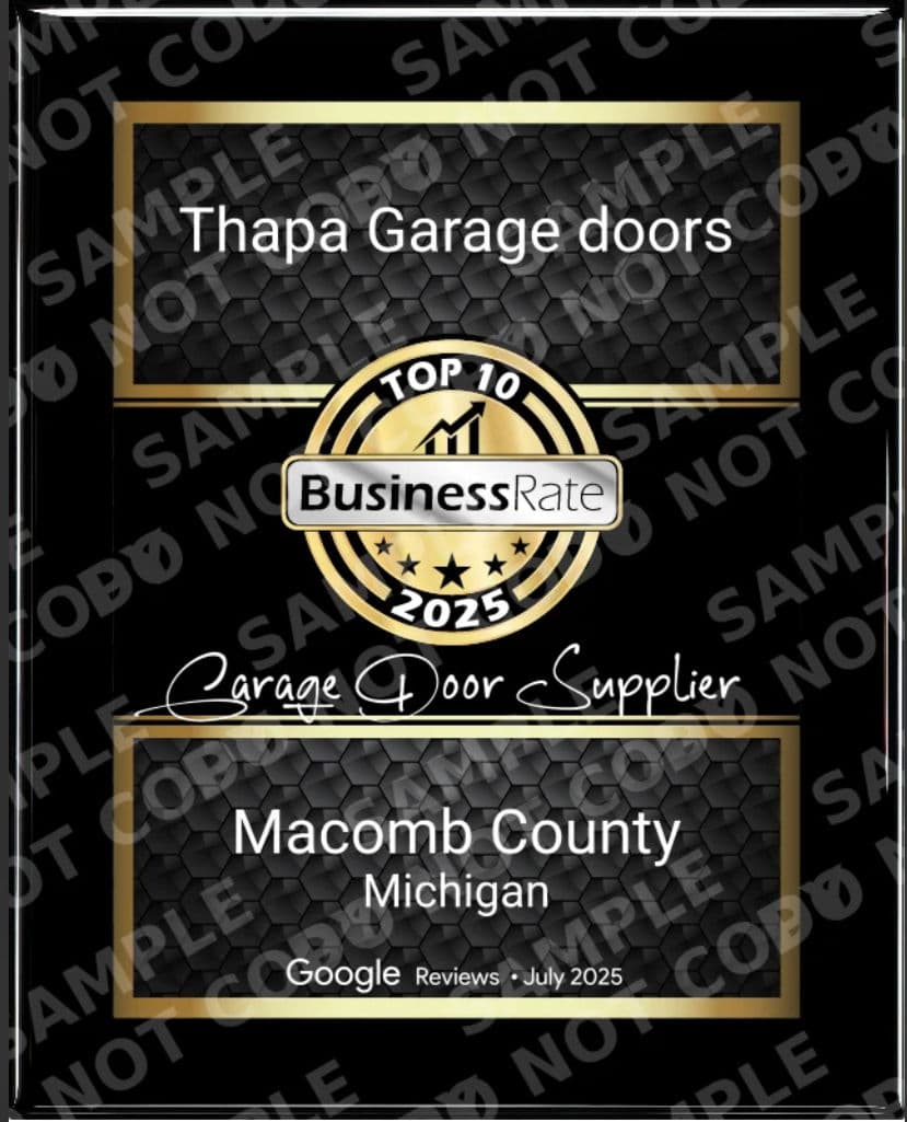 Thapa Garage Doors Celebrated as Top 10 Business in Macomb County